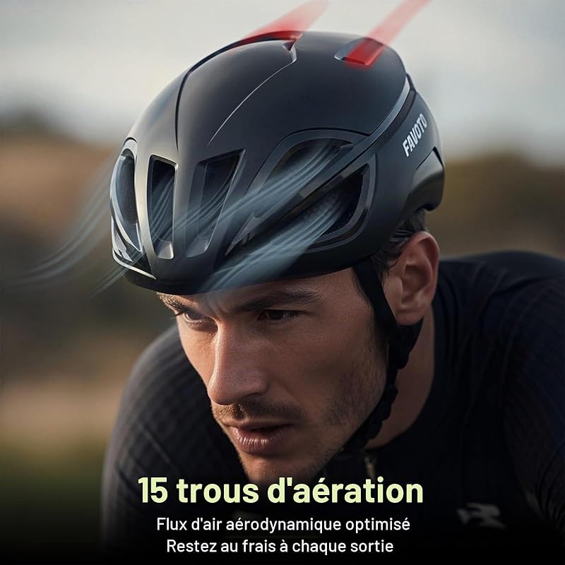 Casque Vélo Adulte Homme Femme - Casque de Cyclisme Léger et Réglable Certifiée CE 15 Aérations Doublure Amovible Taille L 59-61cm Noir Mat