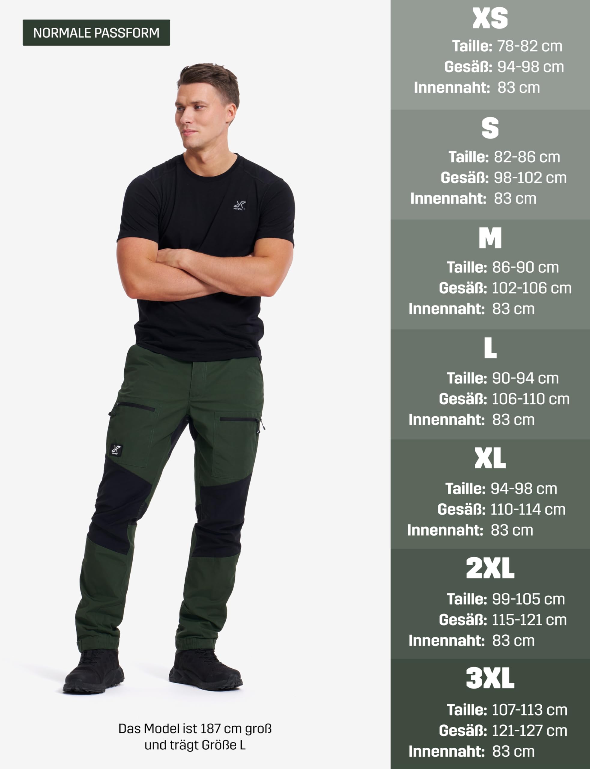RevolutionRace Herren Nordwand Pro Pants, Hose zum Wandern und für viele Outdoor-Aktivitäten, Forest Green/Black, S 4