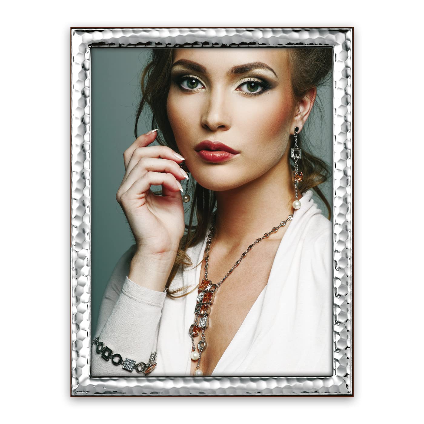 ERICA Table Frame in Silver Plated for 10x15 photos, Positionable Horizontally. Silver Plated. Made in Italy