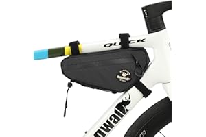 abamita Bicycle Frame Bag Rhinowalk Bike Triangle Bag with Dual Side Mesh Pockets for MTB Road Bike Cycling Commuting (Black,1.3L)