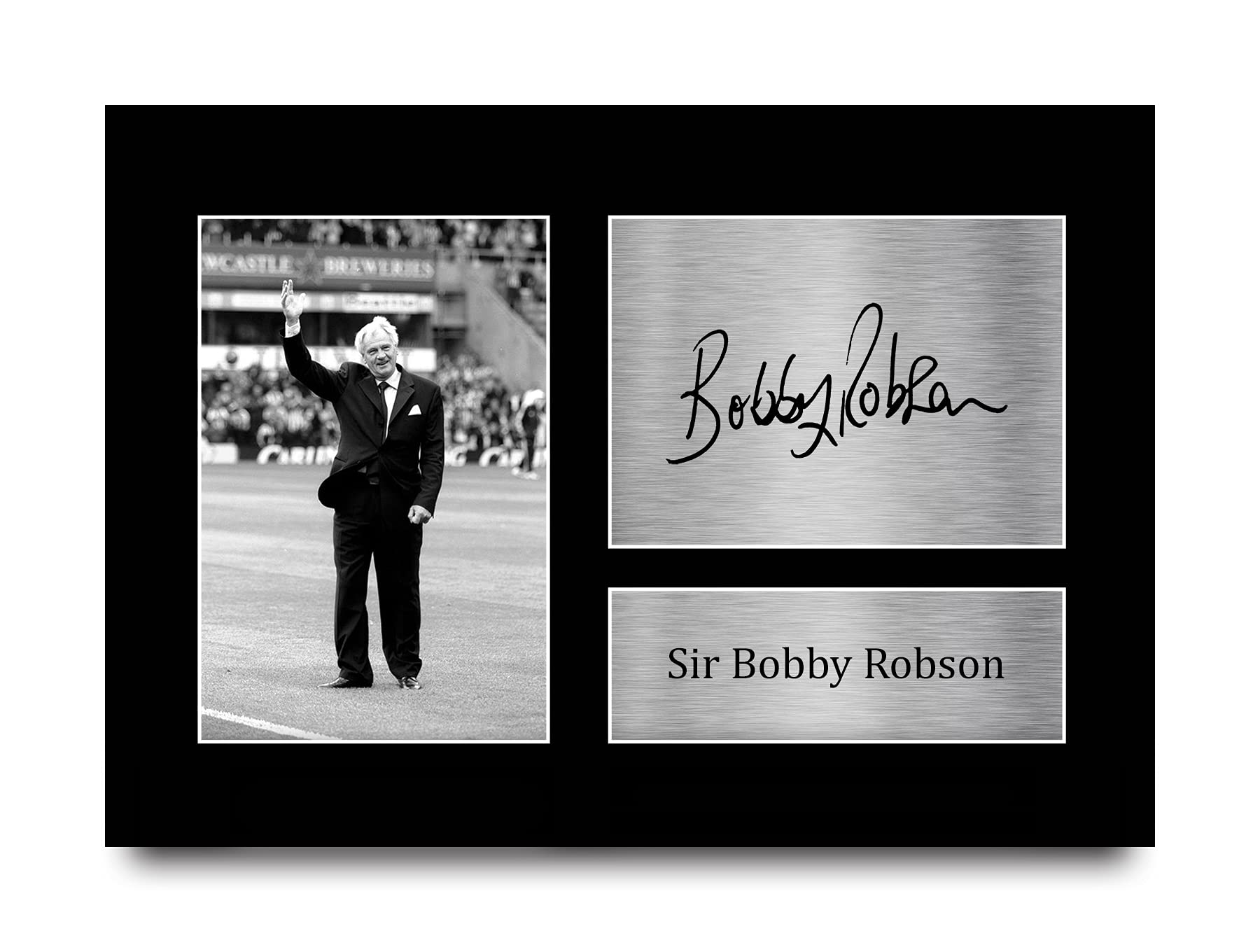 HWC Trading A4 Sir Bobby Robson Magpies Gifts Printed Signed Autograph Picture for Fans and Supporters - A4