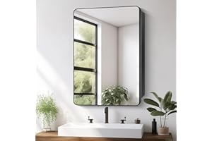 FSmirror 16x24 Inch Bathroom Medicine Cabinet with Mirror for Bathroom Recessed Medicine Cabinet with Vanity or Surface Wall-