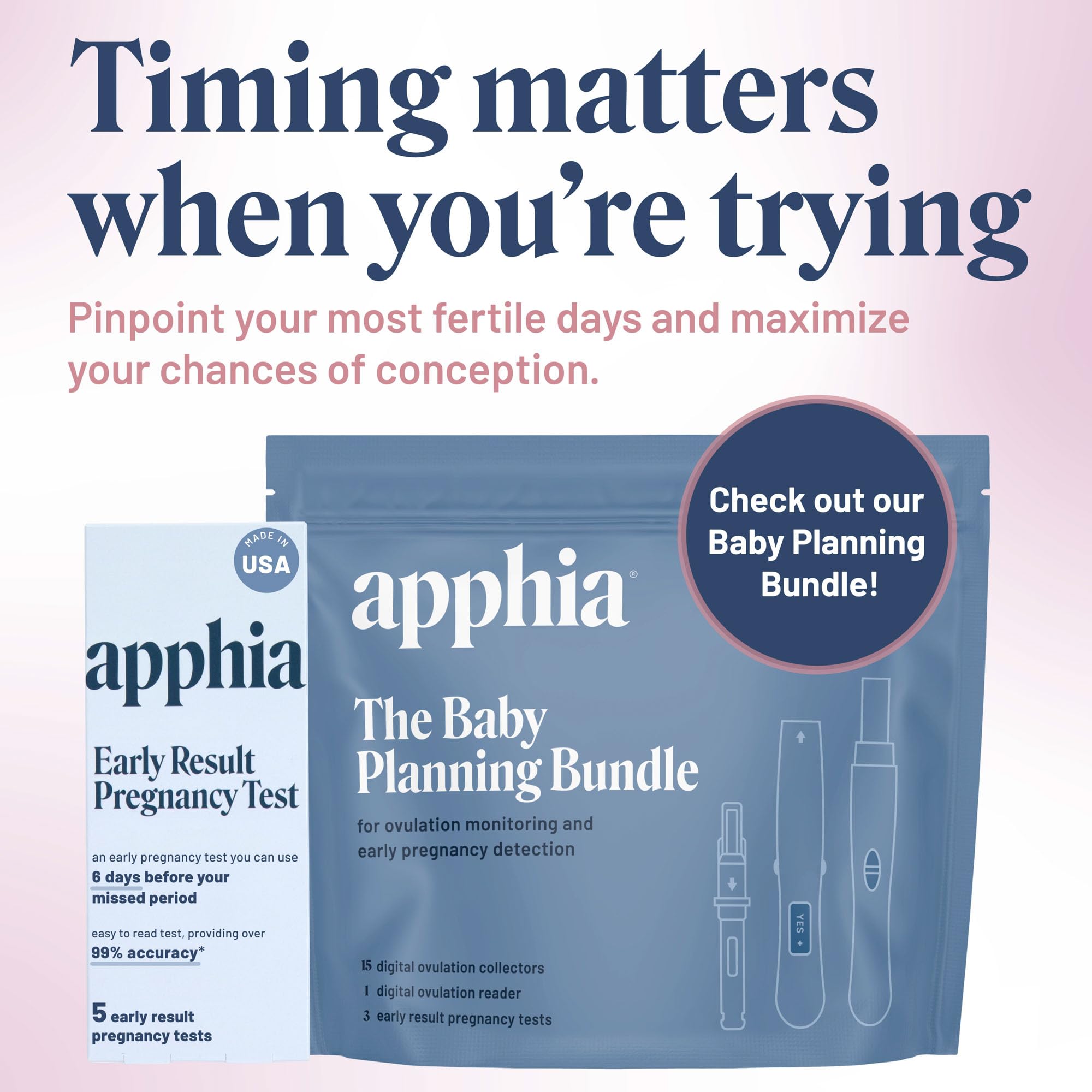 Apphia Early Detection Pregnancy Test | Midstream Pregnancy Test | hCG Test Strips | Get Results 6 Days Sooner – Made in The USA (1 Count (Pack of 5))