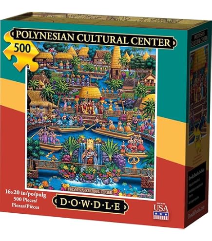 Dowdle Folk Art Waikiki Beach Hawaii 500 Piece Jigsaw Puzzle - Made In USA