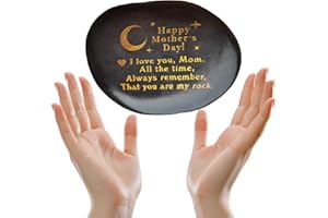 Allaugh Mom Gift for Mothers Day: Engraved Rock Unique Gifts for Mother's Day Valentines Day Birthday from Son Daughter - Mothers Day Decorations 2.3-3.5 Inch I Love You Mom You are My Rock
