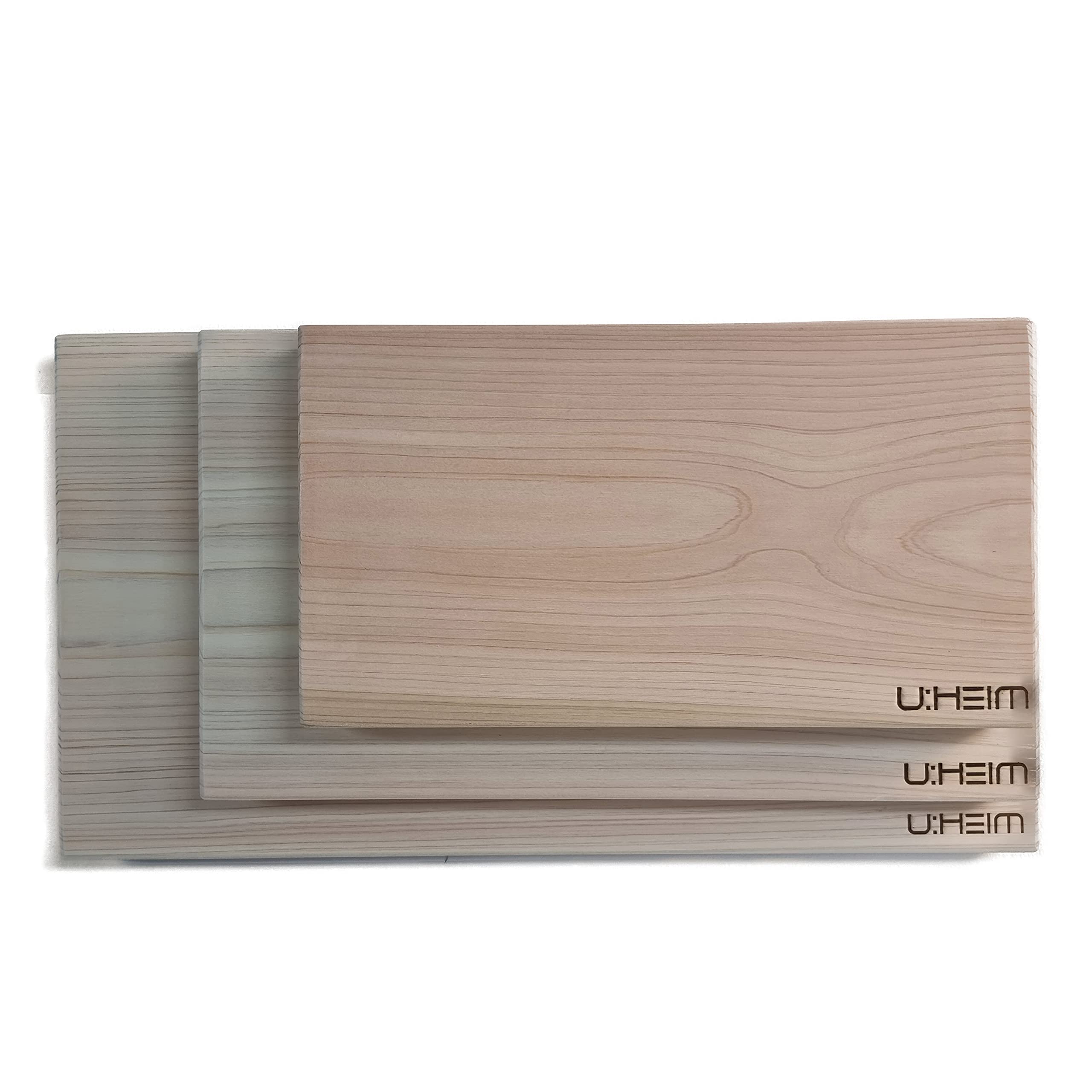 UHEIM One-Piece Cypress Hinoki Solid Wood Cutting Board, Korean Cutting Board for Kitchen, Chef. Wooden Kitchen Double Chopping, Cutting, Serving Board. Large Size