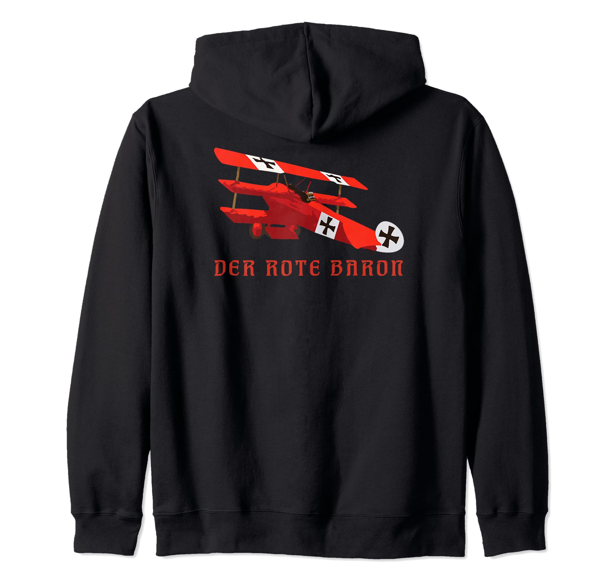 Red Rote Baron Fokker DR1 Triplane WWI Fighter Plane Zip Hoodie