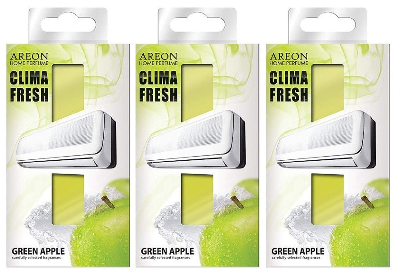 Areon Clima Air Freshener Home Conditioner Green Apple Multi Pack Set of 3