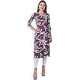 ladyline Women's Casual Rayon Printed Tunic Handwork Mirror Kantha work Kurta Kurti Top
