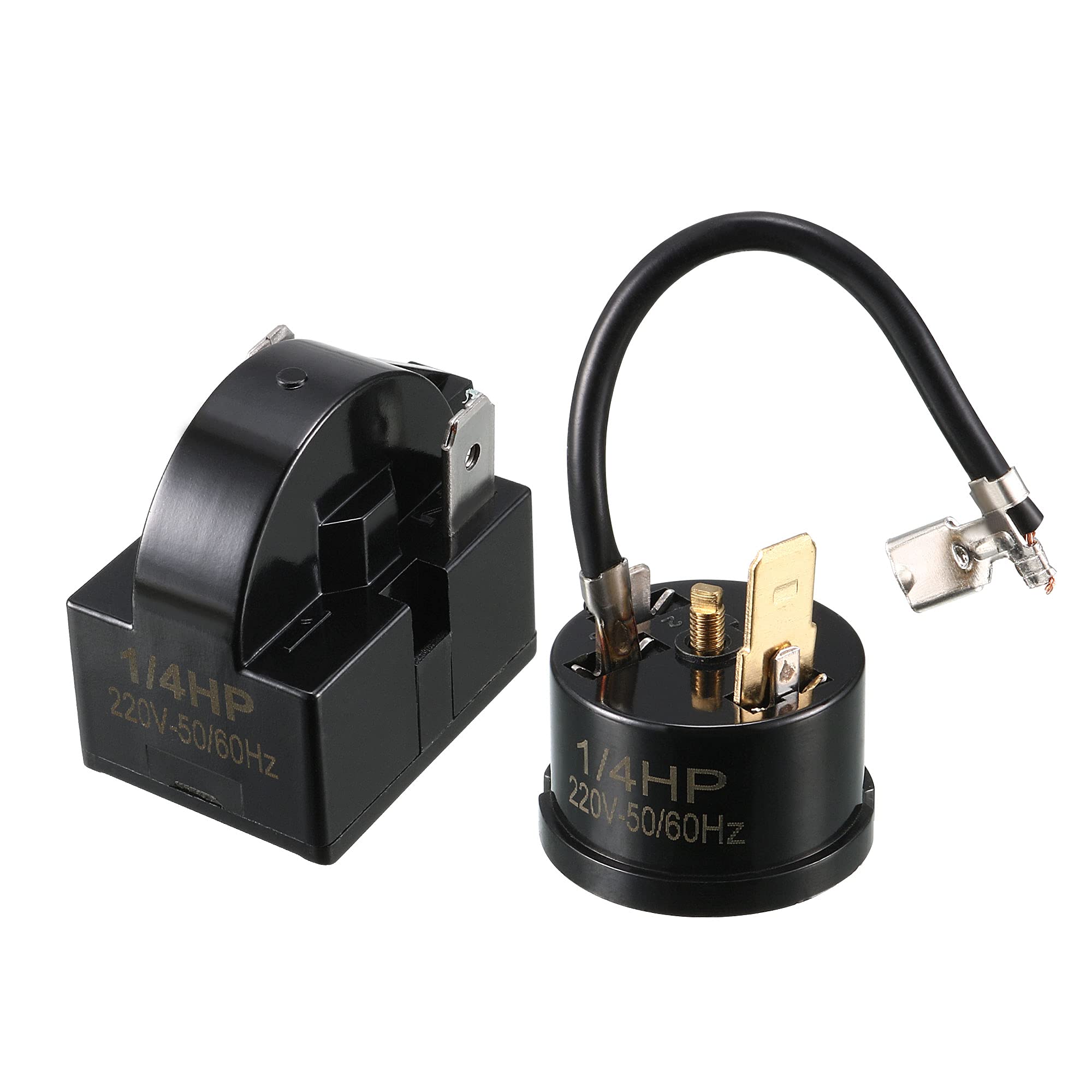 sourcingmap Refrigerator Start Relay 12 Ohm 2 Pin + Compressor Thermal Overload Protector