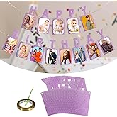 Avlovasd Birthday Photo Banner, Suitable for Kids and Adults Birthday Party Decoration, Annual Milestone Pink Happy Birthday Banner (pink)
