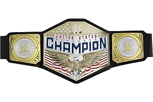 MATTEL WWE Championship Title Featuring Authentic Styling, Metallic Medallions, Leather-like Belt & Adjustable Feature that Fits Waists of Kids 8 and Up
