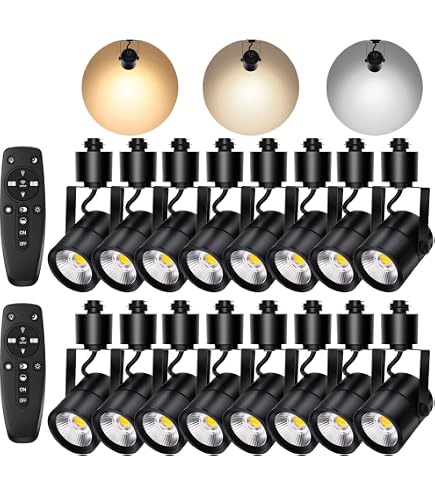 Zanixor 24FT H-Type Track Lighting Rail Kit – Black, With Floating Canopy, I/L/T Connectors, End Caps & Live End Feed For 120V 3-Wire Track Heads