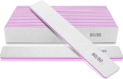 METEOROCK 80/80 Grit Nail File Double Sided 12 Pc Poly Extension Salon Manicure