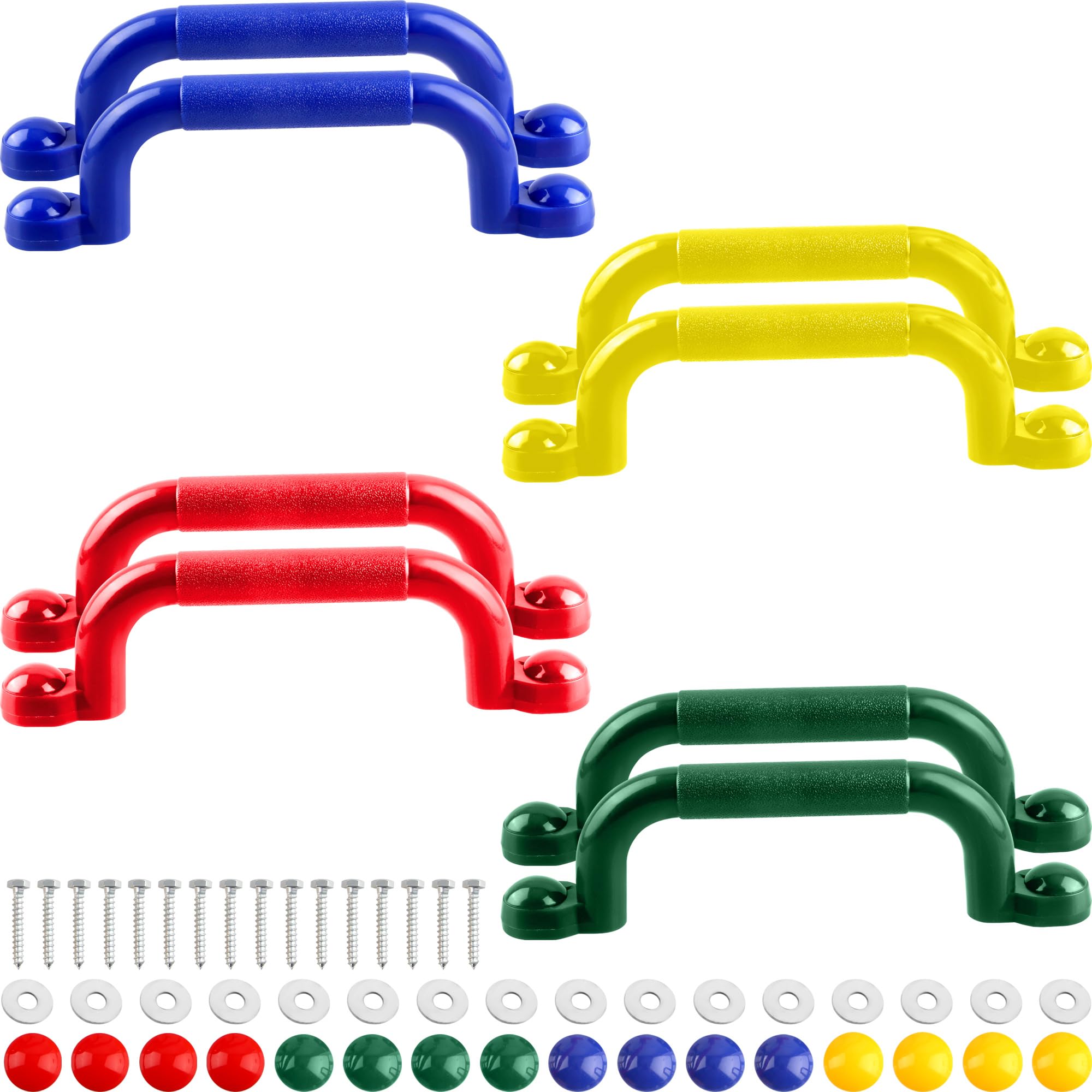 8 Pcs Playground Safety Handles Swingset Grab Handles Playset Handles Toy for Kids Outdoor Playground Playhouse Treehouse (Color Set 1)