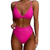 SUUKSESS Women High Waisted High Cut Bikini Set Sexy Triangle Two Piece Swimsuits