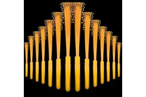 NUDALA 24 Pack Orange Glow Fiber Optic Wands Bulk Light up Wand Glow Sticks with 3 Light Modes for Easter Halloween Christmas Party Wedding Clubs Birthday