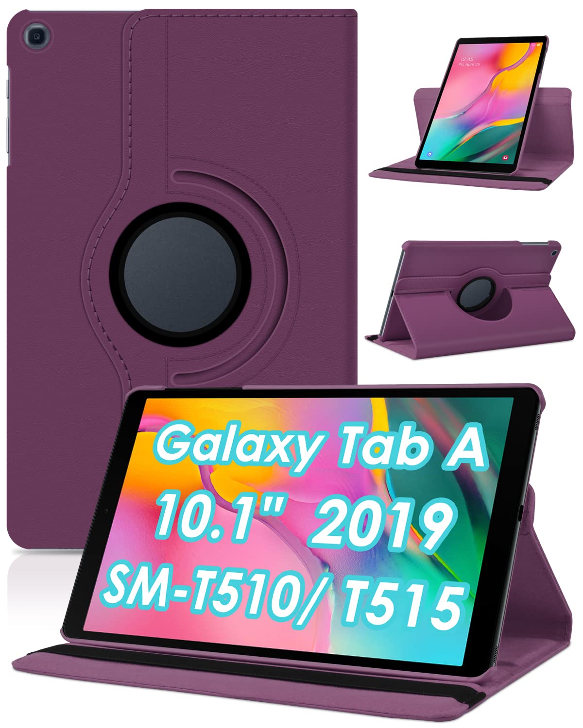 KATUMO Case for Samsung Galaxy Tab A 2019, Rotating Flip Cover for Galaxy TabA 10.1 inch Book Cover for Samsung Tab A10.1 2019 SM-T510/T515 Leather Case