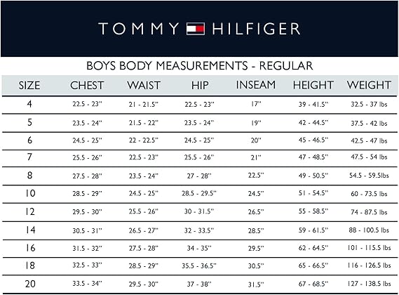 tommy hilfiger women's pants size chart