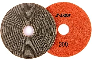 Z-Lion 4 Inches Diamond Polishing Pads Electroplated Grit 200 for Granite Marble Engineered Stone