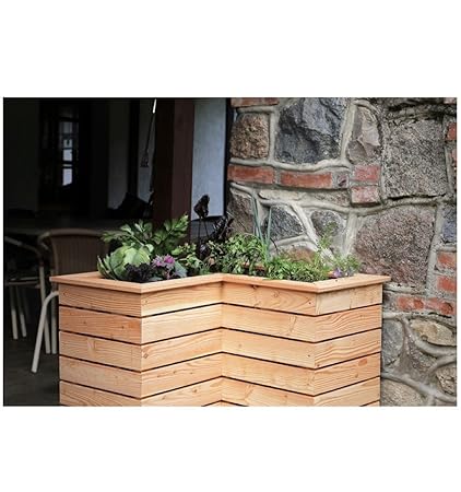 Metallmichl Eck-Hochbeet aus Lärchenholz, 80 x 80 x H 72 cm (Kleiner Winkel 40x40) Frühbeet Pflanzkasten Gemüsebeet für Garte
