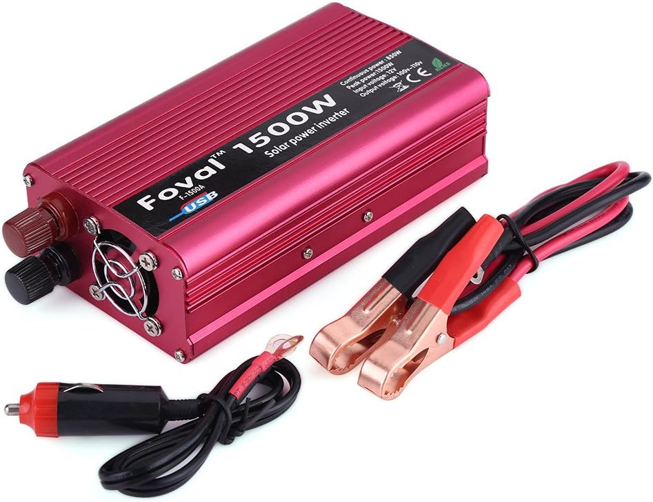 Power Converter 12v to 110v,1500W Car Power Inverter DC 12V to 110V AC
