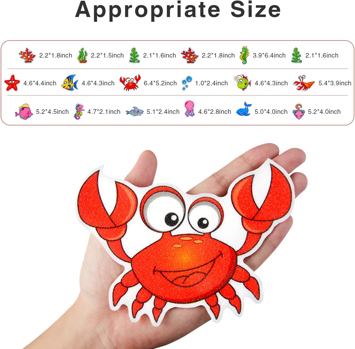 Non Slip Bathtub Stickers, 18 PCS Sea Adhesive Kids Anti Slip Decal Threads for Shower and Bath Tub with Premium Scraper: Home & Kitchen