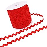 Rick Rack Wave Bending Fringe Trim 40 Yards Red