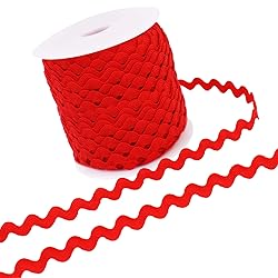 Rick Rack Wave Bending Fringe Trim 40 Yards Red