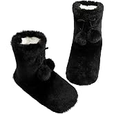 DICUIRD Women&rsquo;s Non-Slip Gripper Slipper Socks Boot House Slippers | Non-slip gripper sole and ultra thick fuzzy lining, these soft slipper socks fit daily indoor wear