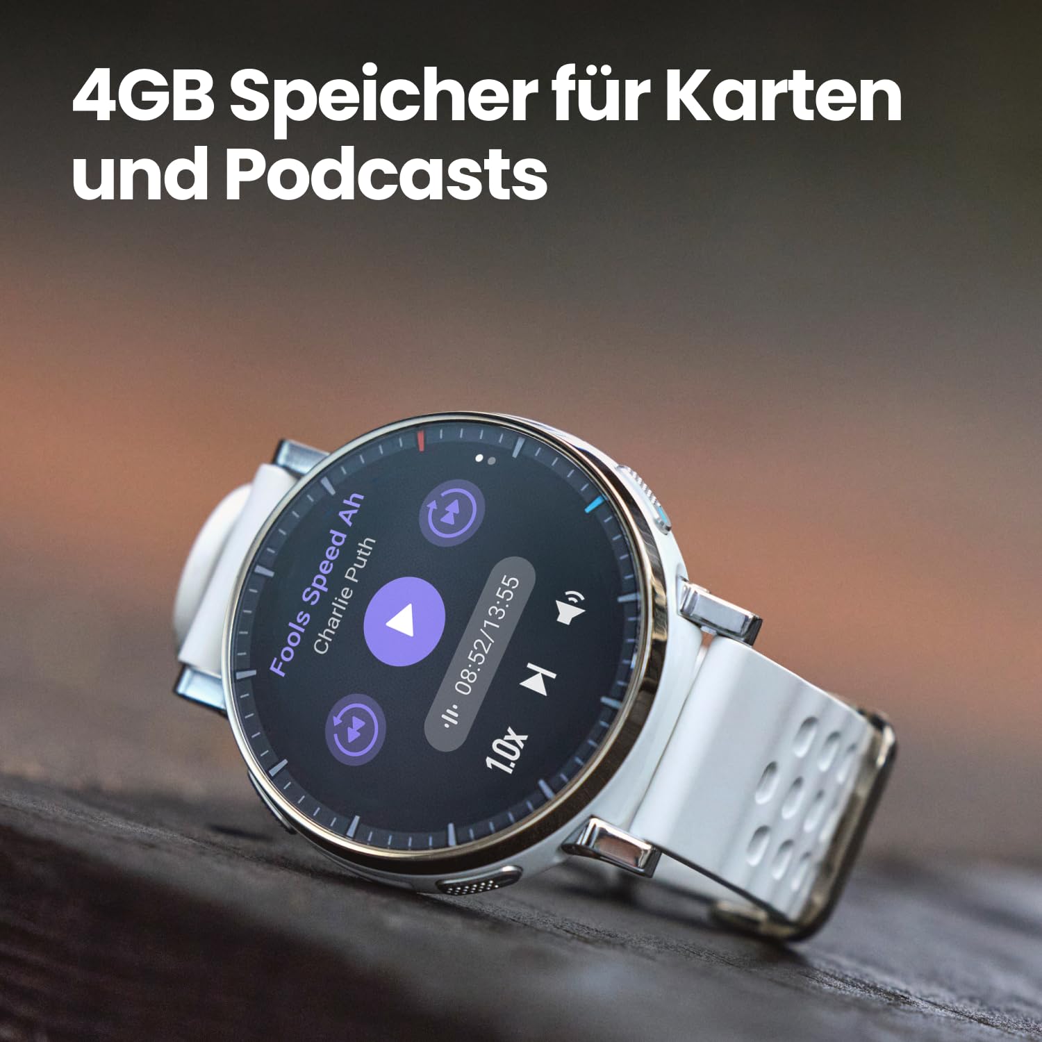 Amazfit Active 3 Premium 45mm GPS Lauf-Smartwatch, 1,32" AMOLED Saphir-Display, 12 Tage Akku, 4GB, NFC, Offline-Karten, 170+ Trainingsmodi, 5 ATM, Herzfrequenz- & Fitness-Tracker für Android & iPhone 6