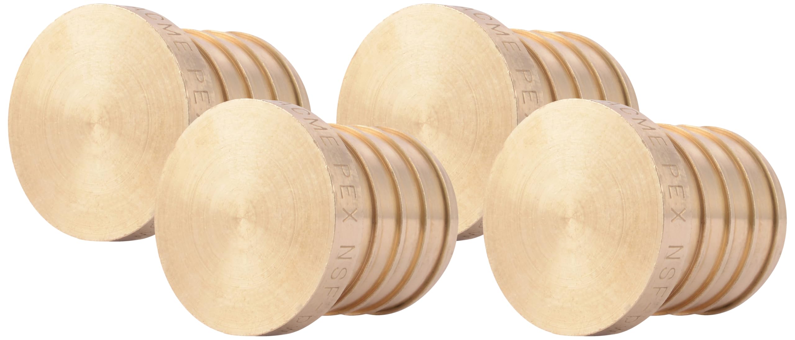 SharkBite 1 Inch Crimp Plug, Brass Plumbing Fitting, PEX Pipe, PE-RT, UC520LFA (Pack of 4)