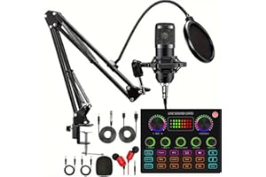 sktome Podcast Equipment Bundle, V8max Voice Changer with Podcast Microphone Bundle - Studio Condenser Microphone Perfect for Podcasting, Recording, Singing, Streaming and Gaming