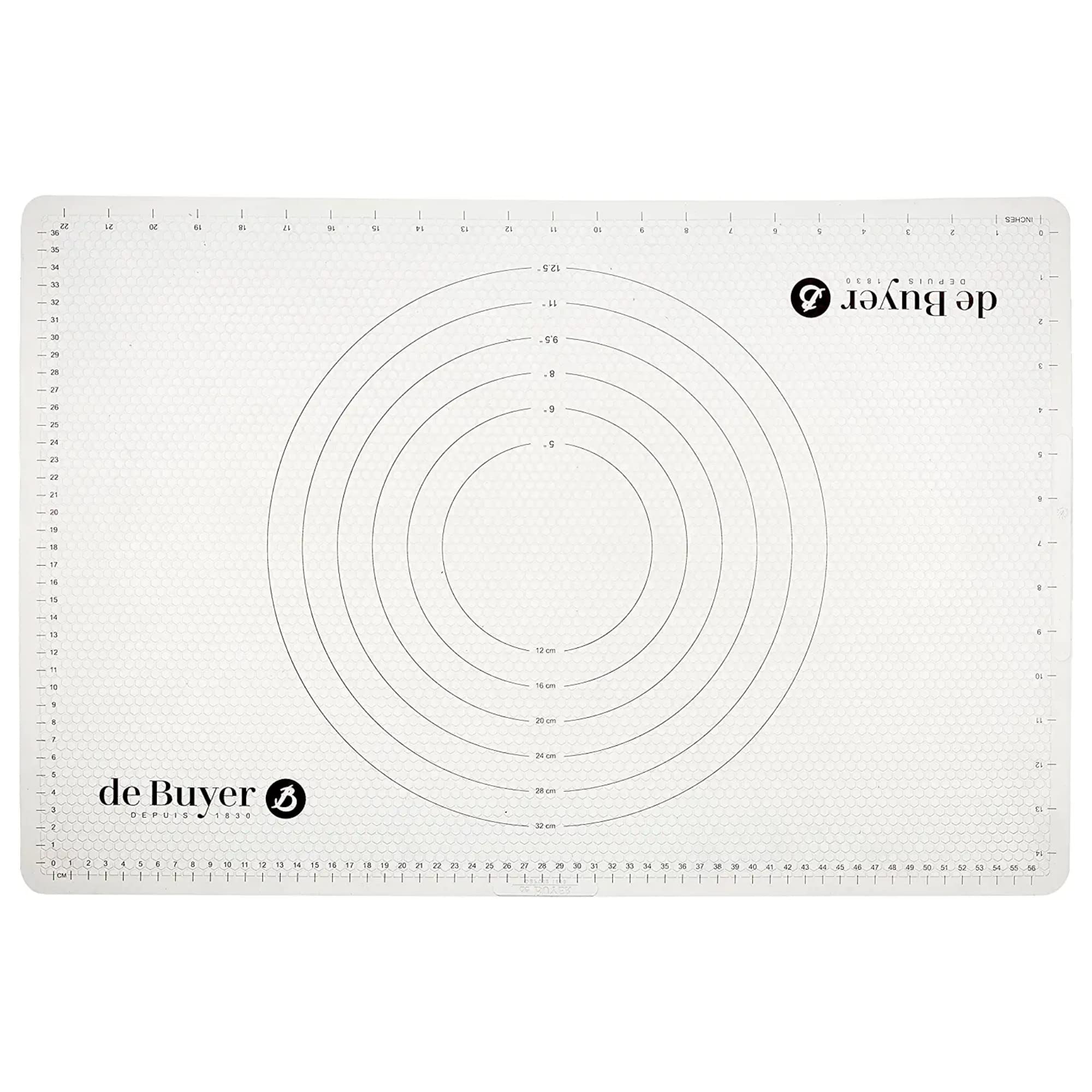 De Buyer 4937.60-Non-Stick Silicone Pastry Mat with Marks, 60 x 40 cm