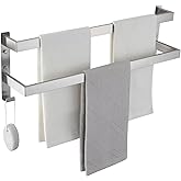 Xiarnotogi Double Towel Bar Towel Racks for Bathroom, Bath Towel Holders Wall Mount, Stainless Steel Towels Shelves Towel Rail, 2-Tiers (Brushed Nickel, 24 Inches)