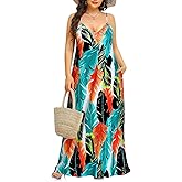 Pinup Fashion Women's Summer Maxi Dress Plus Size Sleeveless Spaghetti Strap Beach Long Dresses