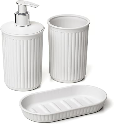 Set de Baño Sobremesa con Dosificador Libre de BPA Jabonera Baobab
