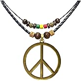 LAVIP Symbol Necklace Peace Sign Pendant Rasta Hippie Hemp Hawaiian Adjustable Cord - Fits Most Sizes