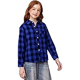 SANGTREE Womens and Girls Long Sleeve Flannel Shirt Casual Button Down Plaid Shirts, 3 Months - Adult 2XL