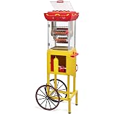 Nostalgia Oscar Mayer Hot Dog Ferris Wheel - Retro Style Hot Dog Roller Cart Toaster - Classic 6-Piece Grill Machine with Bun Warmer, Push Handle, Wheels, Transparent Housing, Storage Compartment