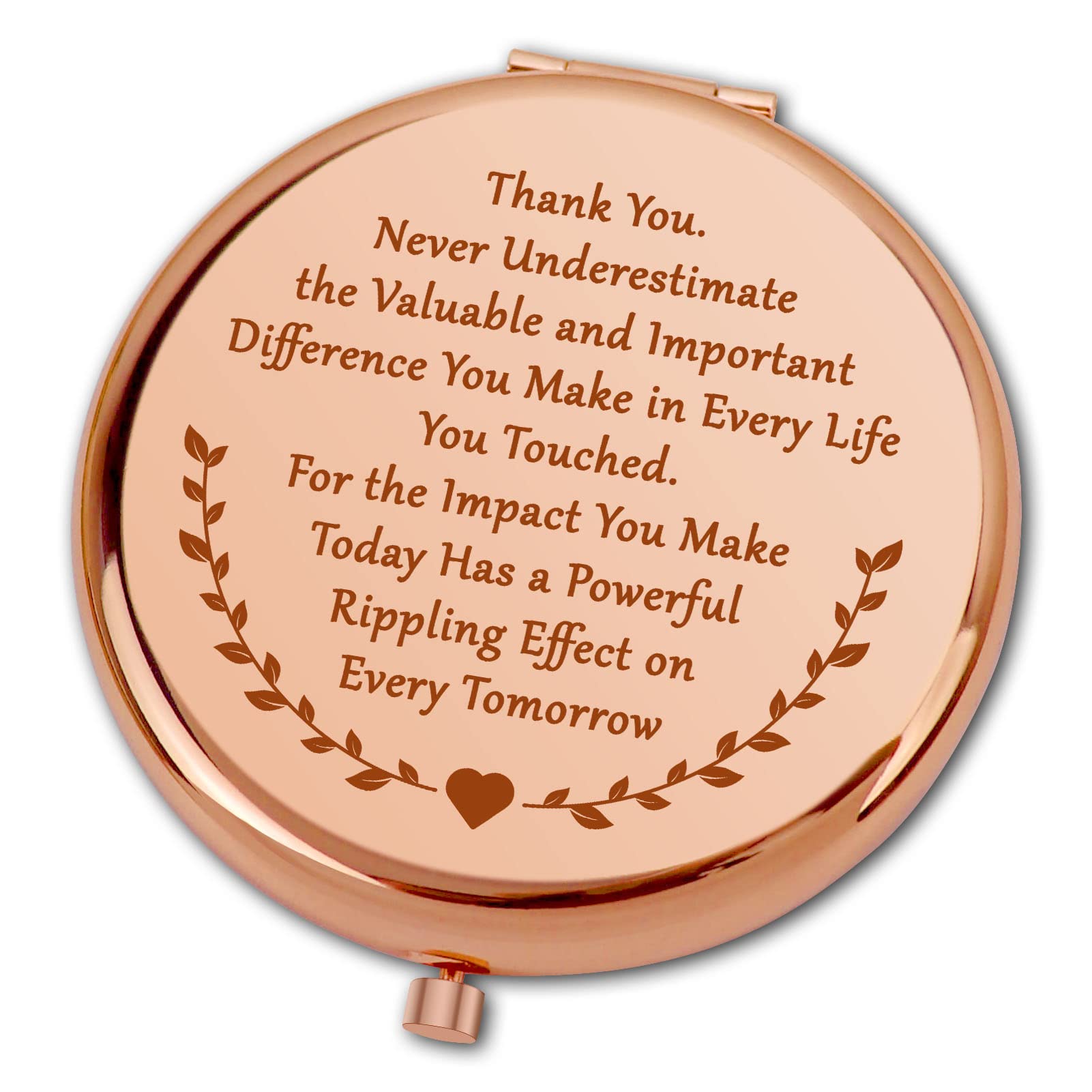 Ximalun Thank You Gifts for Women Never Underestimate the Valuable and Difference You Make Compact Makeup Mirror Appreciation Gifts for Social Worker Volunteer Nurse Teacher