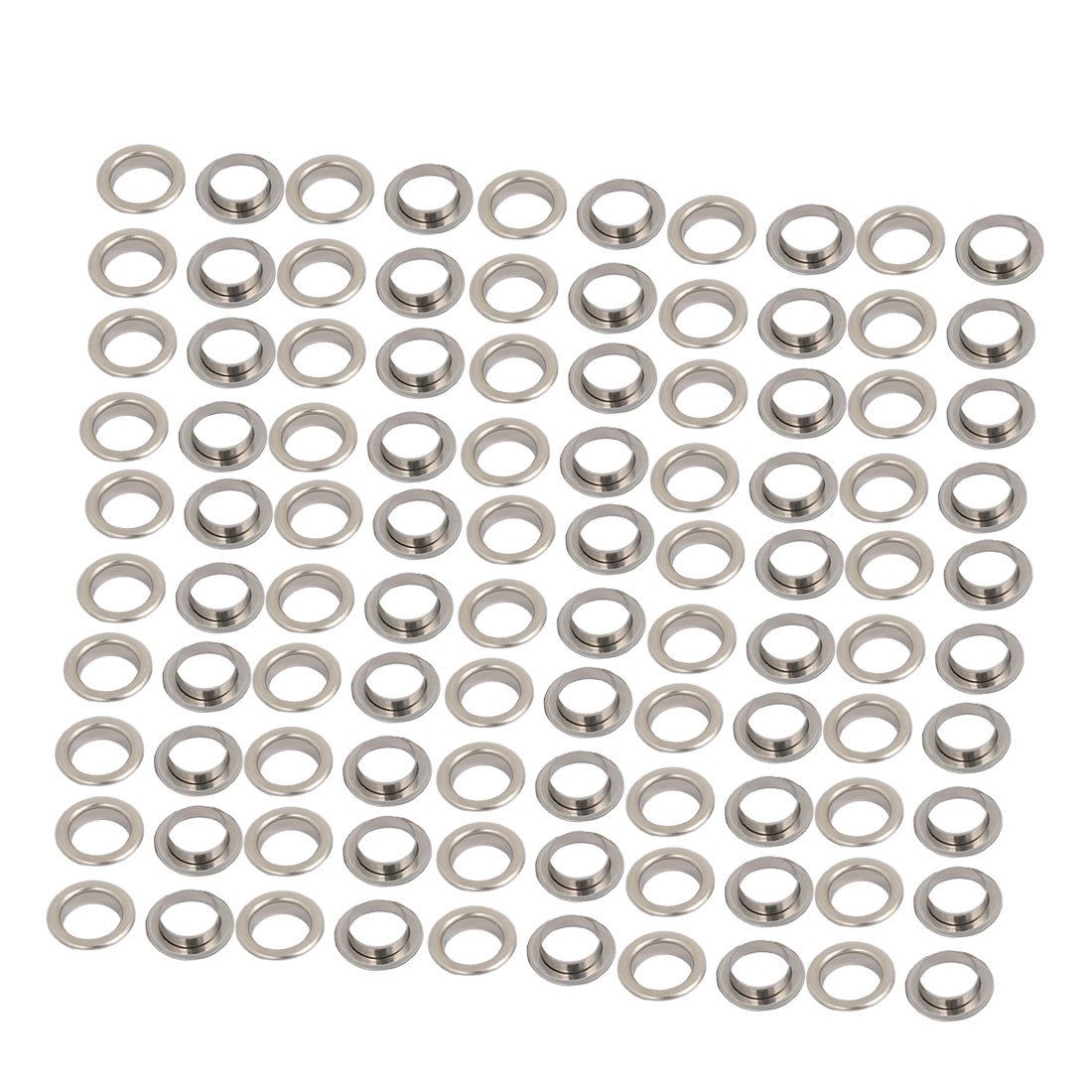 Sourcingmap 100pcs 10mm Brass Eyelet Grommets Silver Tone for Clothes Leather Canvas