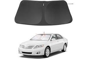 TINGLU Sun Shade for Toyota Camry 2007-2011 Accessories Windshield Sun Shade Window Shade UV Rays Protection Sun Visor Cover with Steering Wheel Sunshade Storage Bag