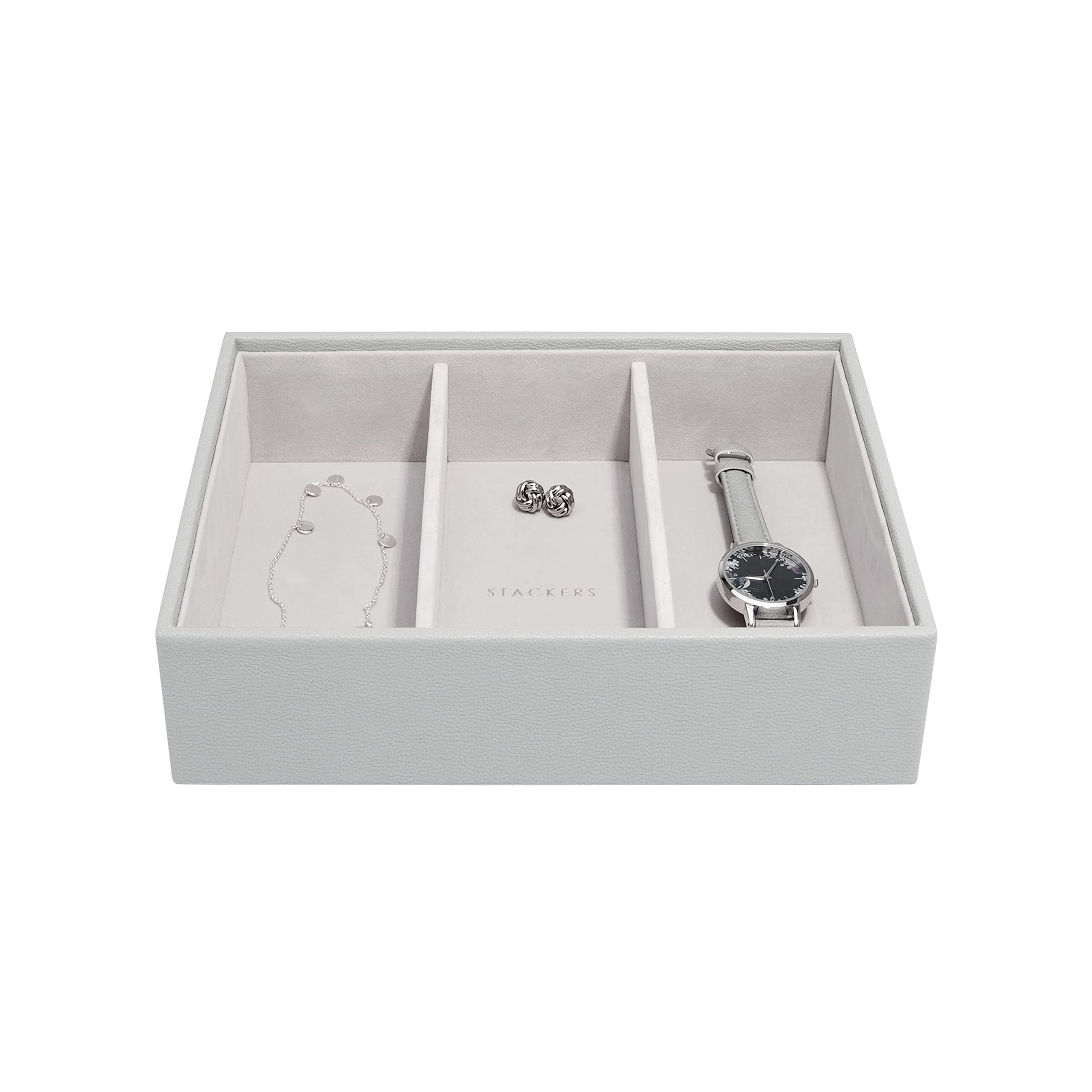 Stackers Pebble Grey Classic Medium Jewellery Box Watch/Accessories Layer