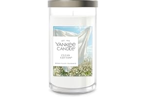 Yankee Candle Medium Pillar Scented Candle with up to 115 Hour Burn Time, Premium Plant Wax Blend for Consistent Burn, 14.25 oz Pillar Candle with Room Filling Fragrance, Clean Cotton