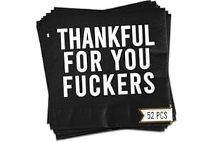 YOUR DREAM PARTY SHOP Friendsgiving Napkins 52 Pcs, Thankful for You Fuckers, Thankful for You F Ckers, Friends giving Decorations, Funny Thanksgiving Napkins, Friends Giving Party Decorations, Friendsgiving Decor