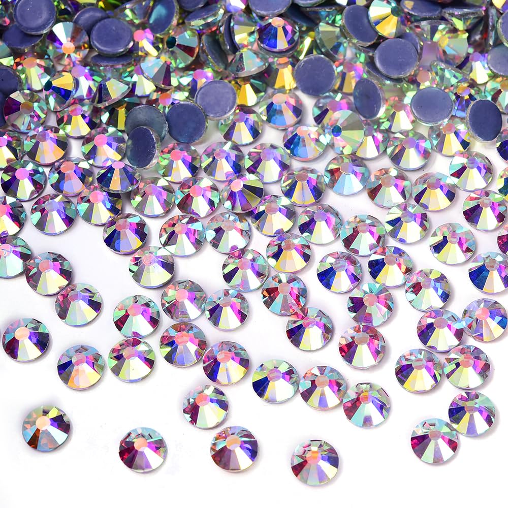 Blinginbox Hotfix Rhinestones, 1440 Pcs Crystal Hotfix Rhinestone Glass Rhinestones Round Gems Glass Stones for Clothes Shoes DIY Crafts Supplies(Crystal AB-SS20) — image 1