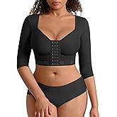 FeelinGirl Arm Compression Sleeve Women Upper Arm Shaper Post Surgery Front Closure Shapewear Bra