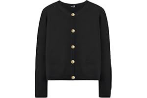 EFAN Womens Knit Cardigan Sweaters Open Front Button Cropped Sweater Jackets with Pockets 2024