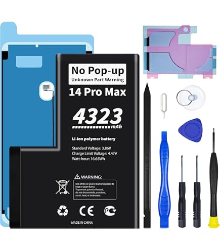 Batteria Elephantstory Per IPhone 14 Pro Max – 5200mAh Alta Capacità Con Kit Di Riparazione, Compatibile A2894/A2651/A2893/A2896/A2895